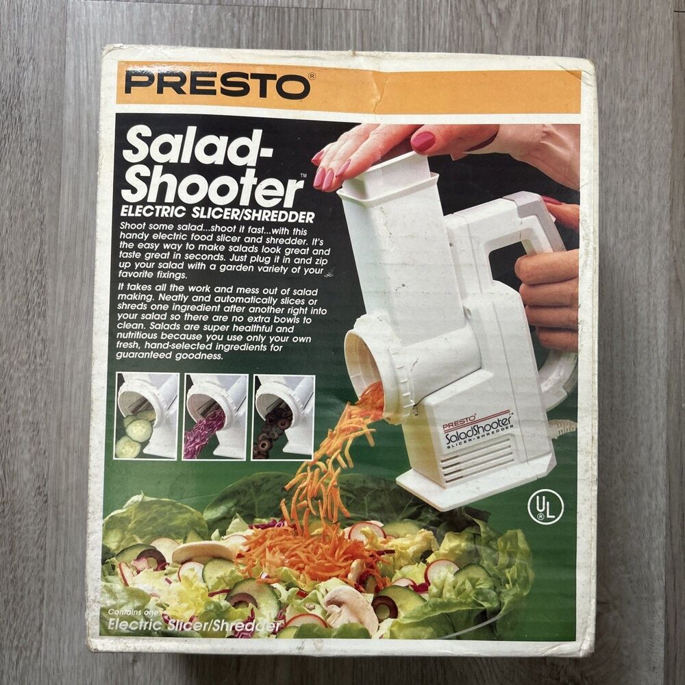 Presto Salad Shooter 02910 Electric Slicer Shredder White NEW Sealed in Box